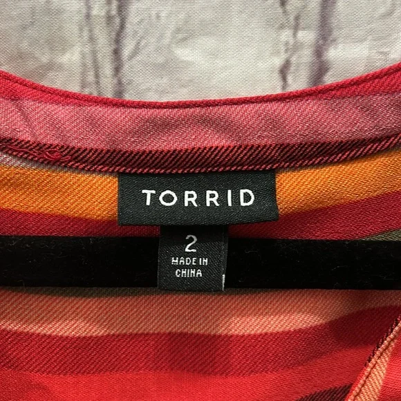 Torrid Vertical Striped Harper Sleeveless Spring Summer Top Tank Size 2X - Picture 5 of 7
